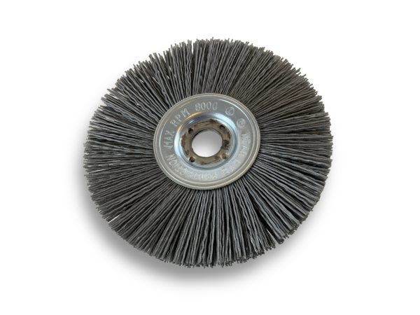 Brosse Circulaire touret Nylon | Abrasif grain 240 | Ø 125 mm | 1 à 3 rangs Brosses rotatives avec alésage