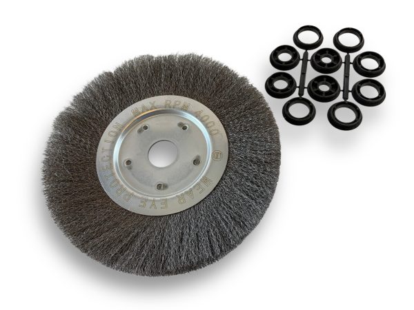 Brosse Circulaire touret ACIER Souple | Ø 200 mm | 1 à 3 rangs Brosses rotatives avec alésage