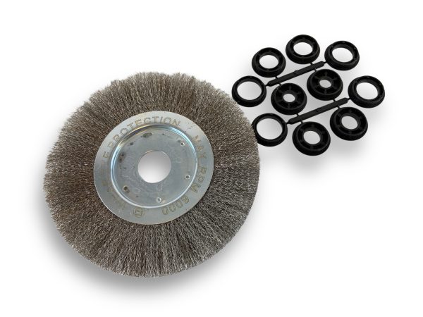 Brosse Circulaire touret INOX Dur | Ø 200 mm | 1 à 3 rangs Brosses rotatives avec alésage