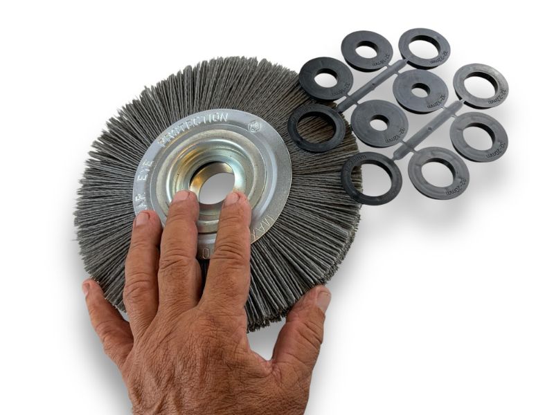 Brosse Circulaire touret Nylon | Abrasif grain 120 | Ø 200 mm | 1 à 3 rangs – Image 4