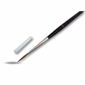 Alternative view of Lot de 10 pinceaux ronds aquarelle martre Kolinsky pure | Virole laiton nickelé - Court rouge n° 0, A l'unité