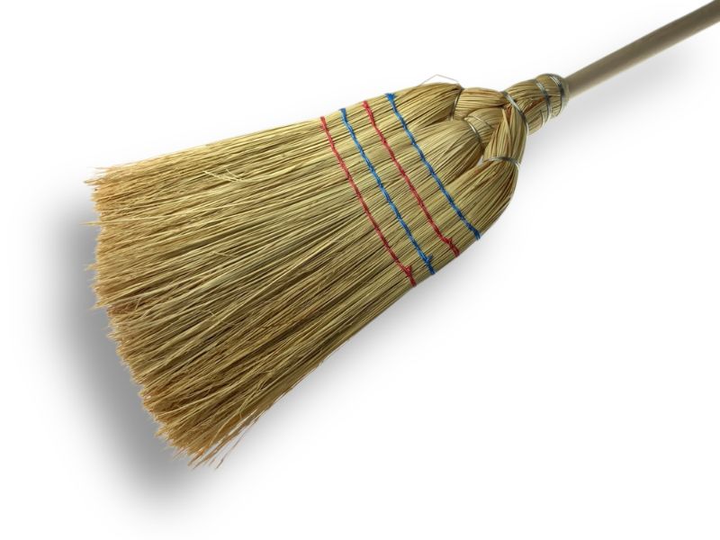 Balai paille de riz tressé – Image 3