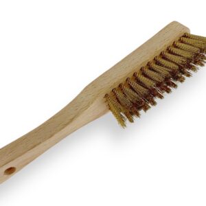 Brosse argenterie en acier laitonné 4 rangs