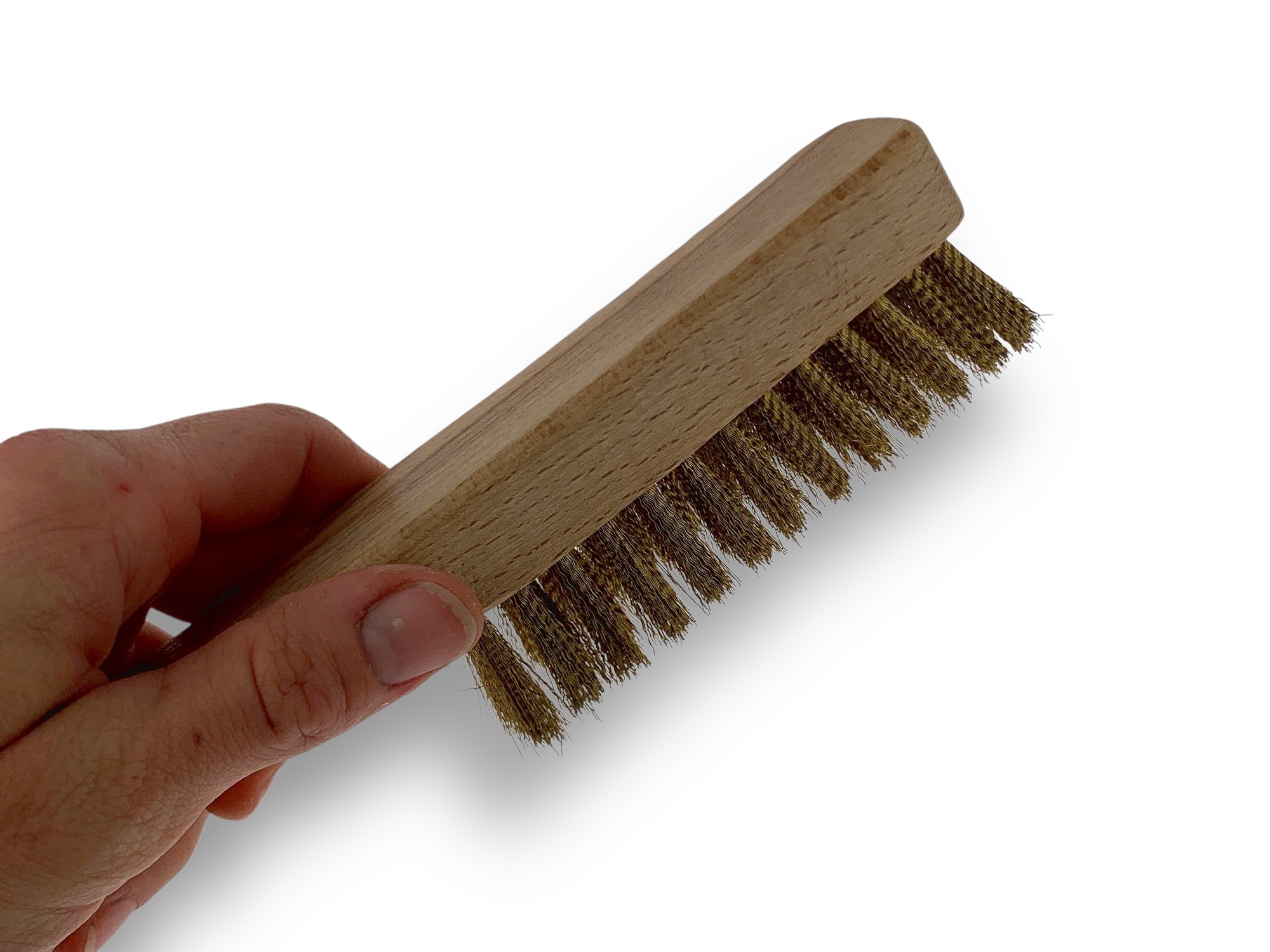 Brosse argenterie en acier laitonné 4 rangs – Image 3
