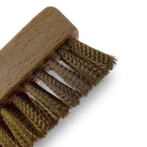 Alternative view of Brosse argenterie en acier laitonné 4 rangs