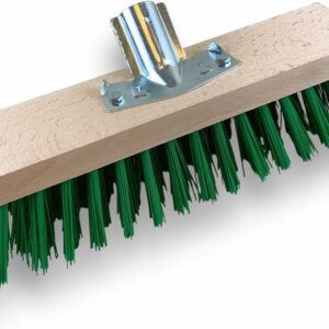 Balais de jardinage cantonnier 32 cm en fibre PVC verte résistante | Sortie 90 mm - Quantité x1, Sans manche