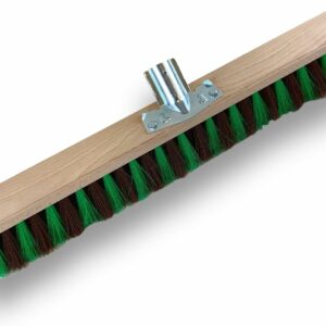 Balais de jardinage 60 cm en Fibre synthétique zébrée marron et verte - Quantité x1, Sans manche