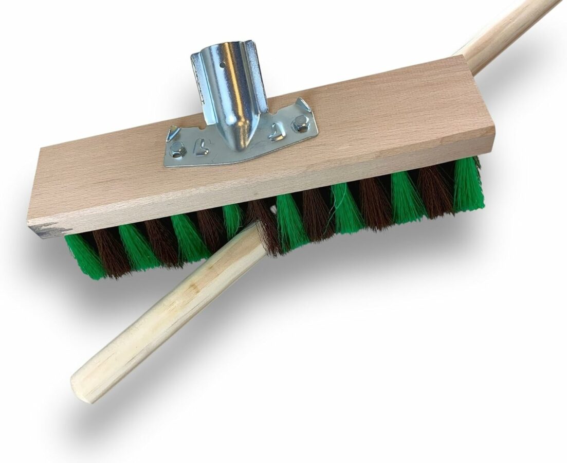 Balais de jardinage cantonniers 32 cm en Fibre synthétique zébrée marron et verte