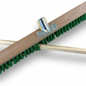 Balais de jardinage 60 cm en fibre PVC verte résistante - Quantité x1, Avec manche