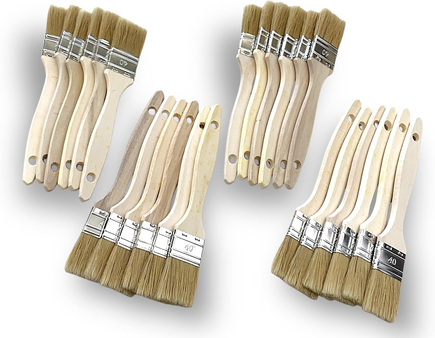 Lot de 24 pinceaux queue de morue simple épaisseur – Image 6