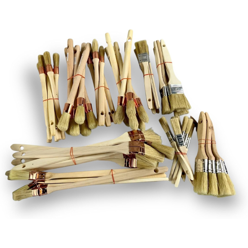 Lot de 60 Pinceaux de Peinture | Pinceaux Plats, Radiateurs, Pouce et Rechampir